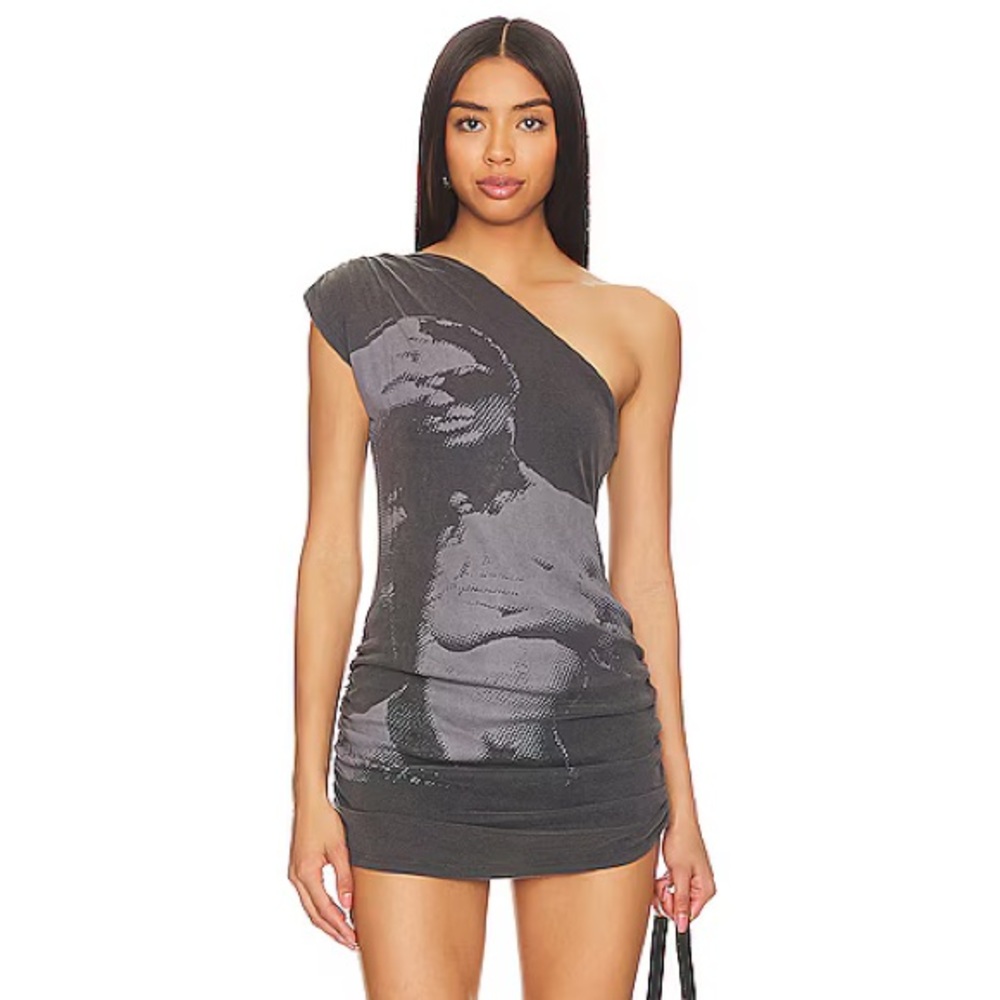 Jaded London One Shoulder Graphic Dress